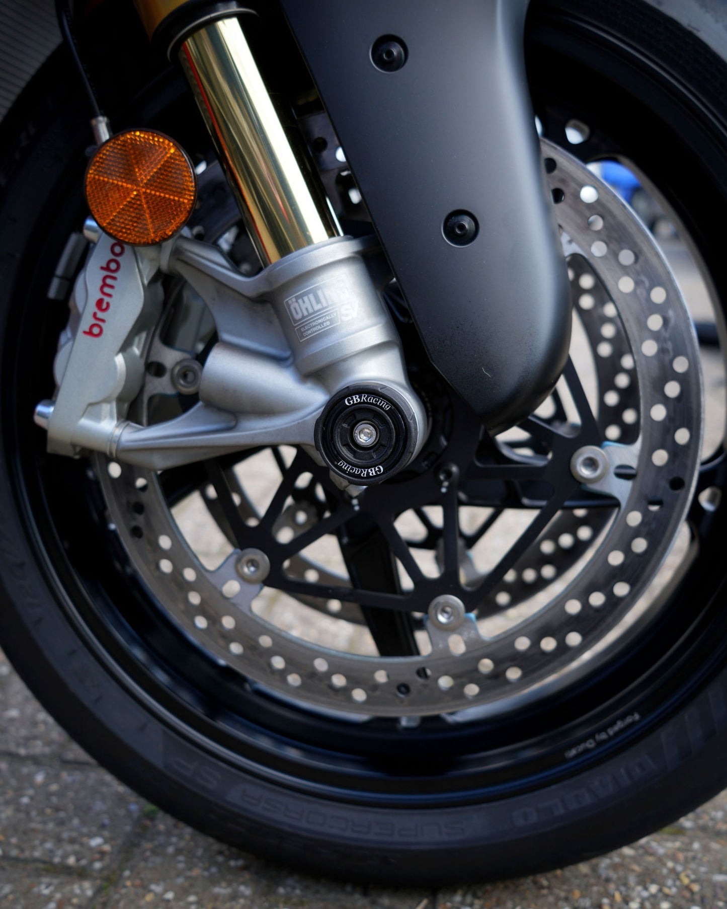 Ducati Panigale V4 S 2025 GBRacing Spindle Protectors