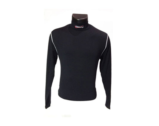 GBRacing Black long-sleeve shirt on a mannequin with a white background