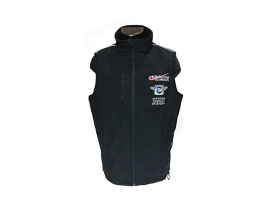 GBRacing black vest with logos on a white background