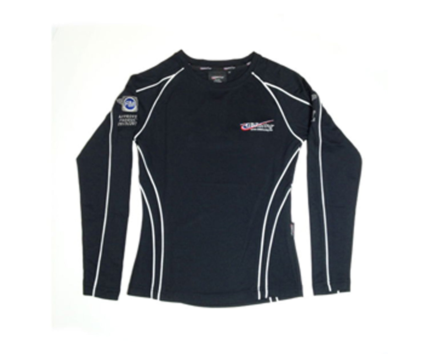 GBRacing black long-sleeve shirt with white accents