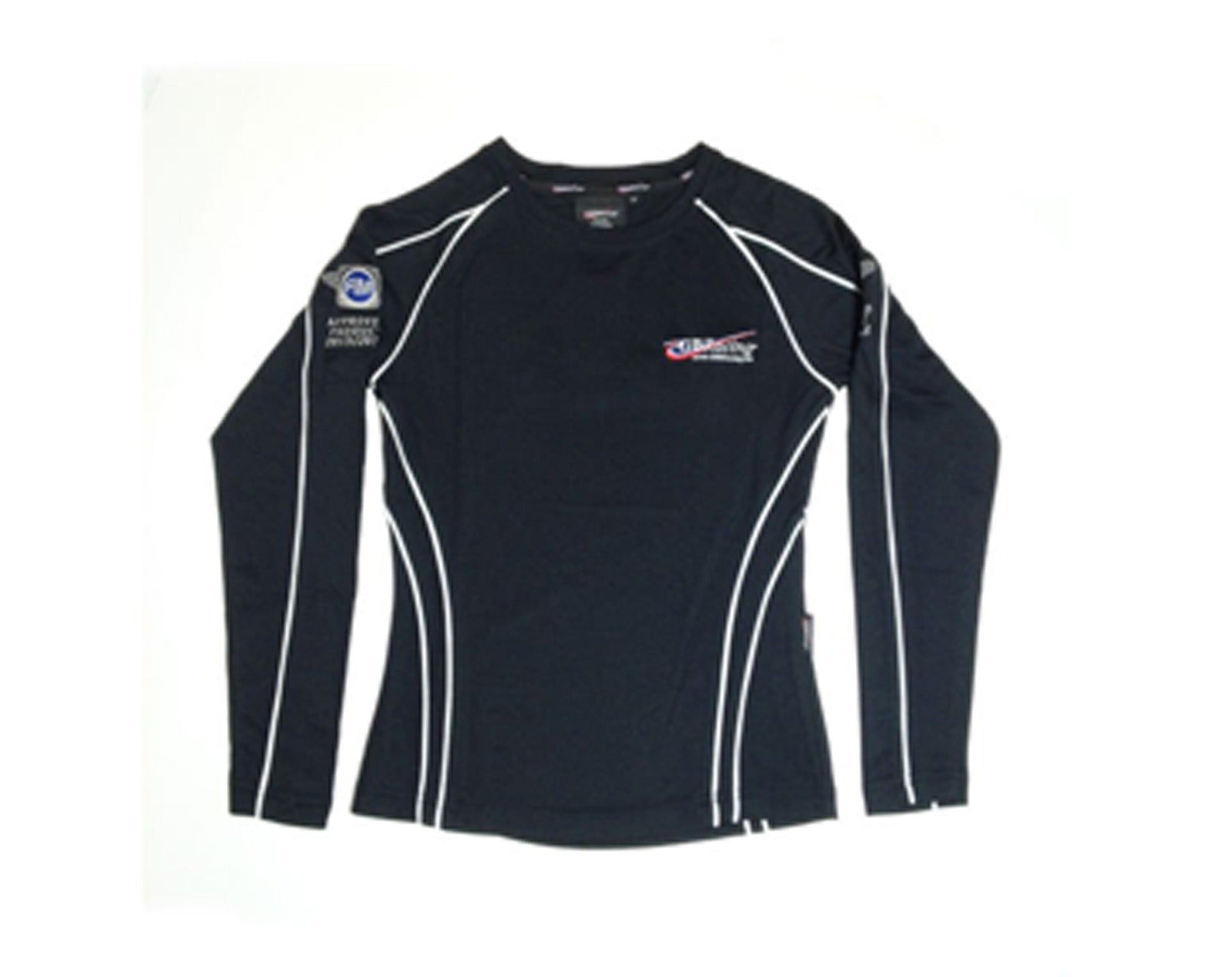 GBRacing black long-sleeve shirt with white accents