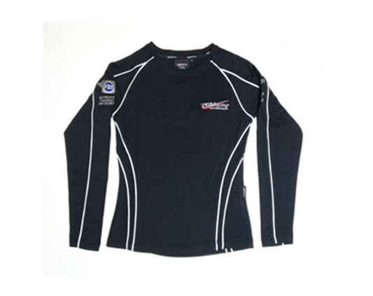 GBRacing black long-sleeve shirt with white accents