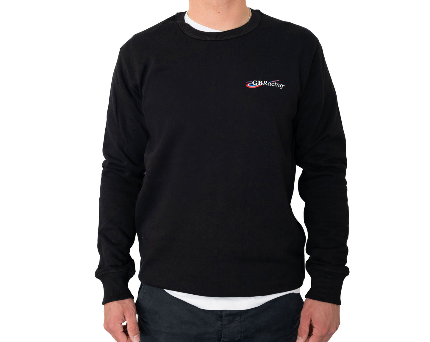 GBRacing black sweatshirt with a logo